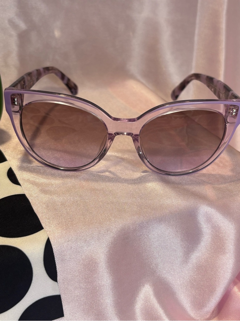 Kate Spade Lavender Transparent Round Sunglasses